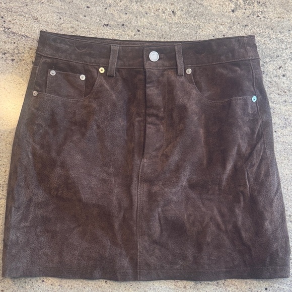 Blank NYC Chocolate Suede Mini Skirt - Picture 1 of 3